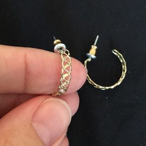 3 Pairs of Gold Hoop Earrings
